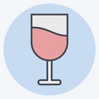 icono de vino. adecuado para el símbolo de la educación. estilo compañero de color. diseño simple editable. vector de plantilla de diseño. ilustración sencilla