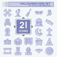 conjunto de iconos de halloween. adecuado para el símbolo de halloween. estilo de dos tonos. diseño simple editable. vector de plantilla de diseño. ilustración sencilla