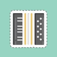 Sticker line cut Accordion. suitable for education symbol. simple design editable. design template vector. simple illustration vector