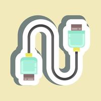 Sticker Cable. suitable for Computer Components symbol. simple design editable. design template vector. simple illustration vector