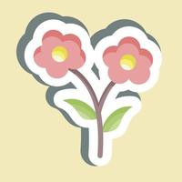 Sticker Flowers. suitable for City Park symbol. simple design editable. design template vector. simple illustration vector