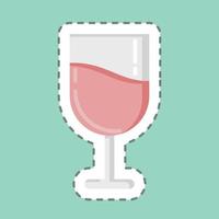 Sticker line cut Wine. suitable for education symbol. simple design editable. design template vector. simple illustration vector