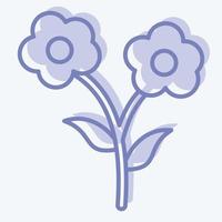 flores de icono. adecuado para el símbolo del parque de la ciudad. estilo de dos tonos. diseño simple editable. vector de plantilla de diseño. ilustración sencilla