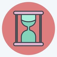 icono de reloj de arena. adecuado para el símbolo de la educación. estilo compañero de color. diseño simple editable. vector de plantilla de diseño. ilustración sencilla