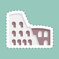 coliseo de corte de línea de pegatina. adecuado para el símbolo de la educación. diseño simple editable. vector de plantilla de diseño. ilustración sencilla