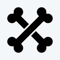 huesos de icono. adecuado para el símbolo de halloween. estilo de glifo. diseño simple editable. vector de plantilla de diseño. ilustración sencilla