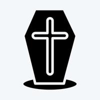 Icon Coffin. suitable for Halloween symbol. glyph style. simple design editable. design template vector. simple illustration vector