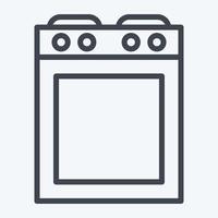 estufa de icono. adecuado para el símbolo de electrodomésticos de cocina. estilo de línea diseño simple editable. vector de plantilla de diseño. ilustración sencilla