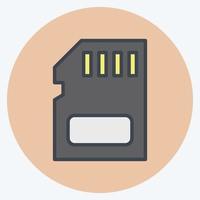 Icon Memory Card. suitable for Computer Components symbol. color mate style. simple design editable. design template vector. simple illustration vector