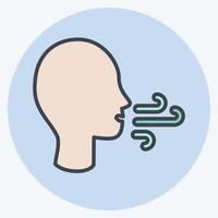 Icon Difficulty Breathing. suitable for flu symbol. color mate style. simple design editable. design template vector. simple illustration vector