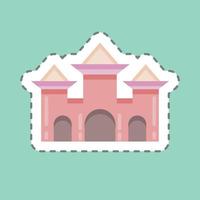 Sticker line cut Castle. suitable for Halloween symbol. simple design editable. design template vector. simple illustration vector