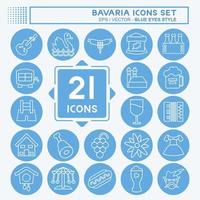 Icon Set Bavaria. suitable for education symbol. blue eyes style. simple design editable. design template vector. simple illustration vector