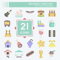 conjunto de iconos de Baviera. adecuado para el símbolo de la educación. estilo plano diseño simple editable. vector de plantilla de diseño. ilustración sencilla