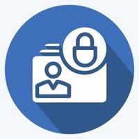 Icon Personal Data Protection. suitable for education symbol. long shadow style. simple design editable. design template vector. simple illustration vector