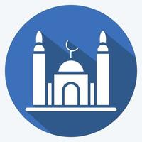 Icon Mosque. suitable for education symbol. long shadow style. simple design editable. design template vector. simple illustration vector