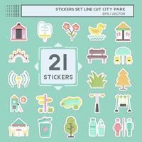 Sticker line cut Set City Park. suitable for Building symbol. simple design editable. design template vector. simple illustration vector