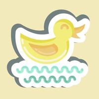 Sticker Duck. suitable for City Park symbol. simple design editable. design template vector. simple illustration vector