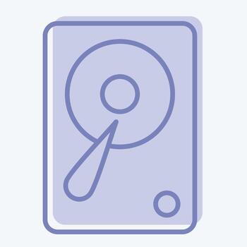 icono de disco duro. adecuado para el símbolo de los componentes de la computadora. estilo de dos tonos. diseño simple editable. vector de plantilla de diseño. ilustración sencilla