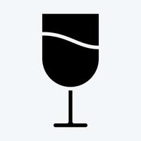 icono de vino. adecuado para el símbolo de la educación. estilo de glifo. diseño simple editable. vector de plantilla de diseño. ilustración sencilla