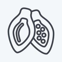 icono de vaina de cacao. adecuado para el símbolo de las nueces. estilo de línea diseño simple editable. vector de plantilla de diseño. ilustración sencilla