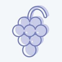 Icon Grape. suitable for education symbol. two tone style. simple design editable. design template vector. simple illustration vector