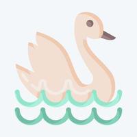 Icon Swan. suitable for education symbol. flat style. simple design editable. design template vector. simple illustration vector