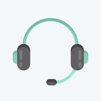 Icon Headphone. suitable for Computer Components symbol. flat style. simple design editable. design template vector. simple illustration vector