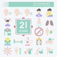 Icon Set Flu. suitable for education symbol. flat style. simple design editable. design template vector. simple illustration vector