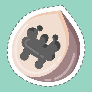 pegatina línea corte nogal. adecuado para el símbolo de las nueces. diseño simple editable. vector de plantilla de diseño. ilustración sencilla