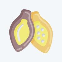 icono de vaina de cacao. adecuado para el símbolo de las nueces. estilo plano diseño simple editable. vector de plantilla de diseño. ilustración sencilla