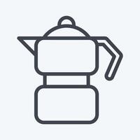 Icon Moka Pot. suitable for education symbol. line style. simple design editable. design template vector. simple illustration vector