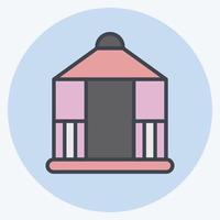 Icon Gazebo. suitable for City Park symbol. color mate style. simple design editable. design template vector. simple illustration vector