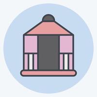 Icon Gazebo. suitable for City Park symbol. color mate style. simple design editable. design template vector. simple illustration vector