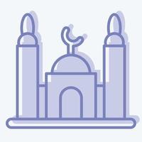 Icon Mosque. suitable for education symbol. two tone style. simple design editable. design template vector. simple illustration vector