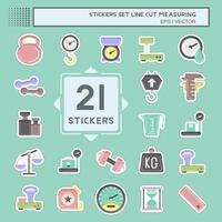 Sticker line cut Set Measuring. suitable for education symbol. simple design editable. design template vector. simple illustration vector