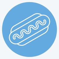 Icon Bratwurst. suitable for education symbol. blue eyes style. simple design editable. design template vector. simple illustration vector