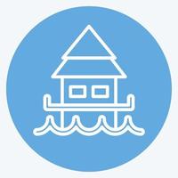 Icon Bungalow. suitable for education symbol. blue eyes style. simple design editable. design template vector. simple illustration vector
