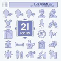 Icon Set Flu. suitable for education symbol. two tone style. simple design editable. design template vector. simple illustration vector