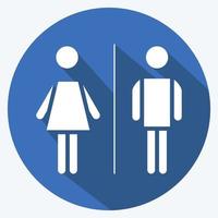 Icon WC. suitable for City Park symbol. long shadow style. simple design editable. design template vector. simple illustration vector