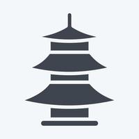 Icon Pagoda. suitable for education symbol. glyph style. simple design editable. design template vector. simple illustration vector