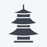 pagoda de icono. adecuado para el símbolo de la educación. estilo de glifo. diseño simple editable. vector de plantilla de diseño. ilustración sencilla