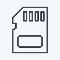 Icon Memory Card. suitable for Computer Components symbol. line style. simple design editable. design template vector. simple illustration vector