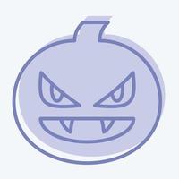 icono de calabaza. adecuado para el símbolo de halloween. estilo de dos tonos. diseño simple editable. vector de plantilla de diseño. ilustración sencilla