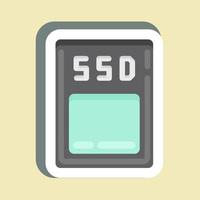 Sticker SSD. suitable for Computer Components symbol. simple design editable. design template vector. simple illustration vector