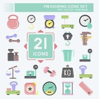 Icon Set Measuring. suitable for education symbol. flat style. simple design editable. design template vector. simple illustration vector