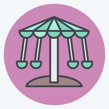 carrusel de iconos. adecuado para el símbolo de la educación. estilo compañero de color. diseño simple editable. vector de plantilla de diseño. ilustración sencilla