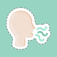 Sticker line cut Loss Of Smell. suitable for flu symbol. simple design editable. design template vector. simple illustration vector