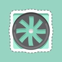 Sticker line cut Fan. suitable for Computer Components symbol. simple design editable. design template vector. simple illustration vector