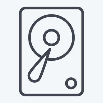 Icon Hardisk. suitable for Computer Components symbol. line style. simple design editable. design template vector. simple illustration vector