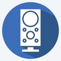 Icon Subwoofer. suitable for Computer Components symbol. long shadow style. simple design editable. design template vector. simple illustration vector